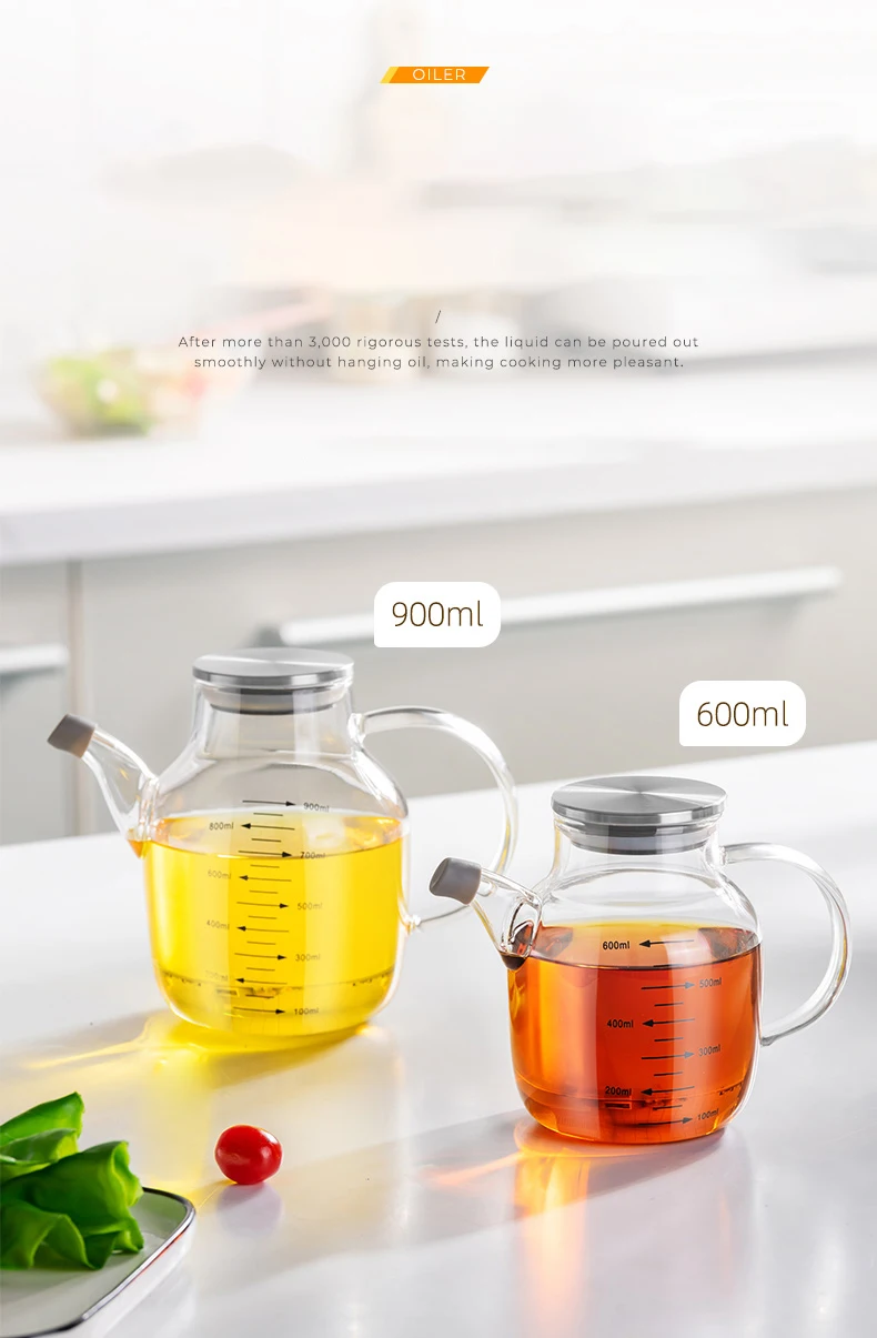 Gambar produk FMA Botol Minyak Borosilicate Glass Oil Pot Leakproof Heat-Resistant 900ml - FM-2PL