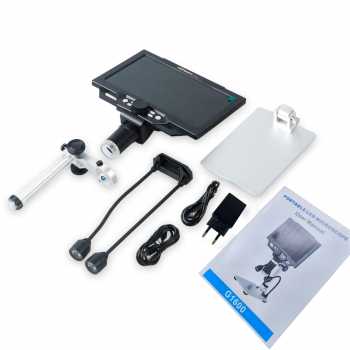Gambar produk Taffware Mikroskop Digital 12MP 1600X dengan Monitor and Metal Stand - G1600