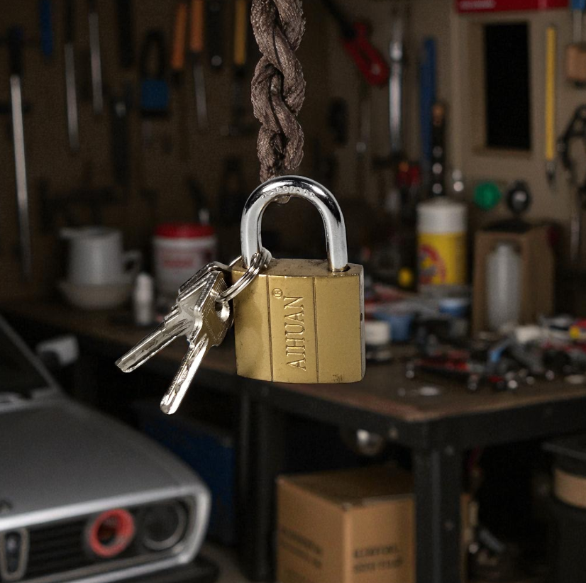 Gambar produk AI HUAN QASEM Gembok Rumah Anti Maling Padlock Hardened Steel 32mm - IDP