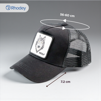 Gambar produk Rhodey Topi Trucker Unisex Jaring Mesh Hat Wolf Patch - DH-YK