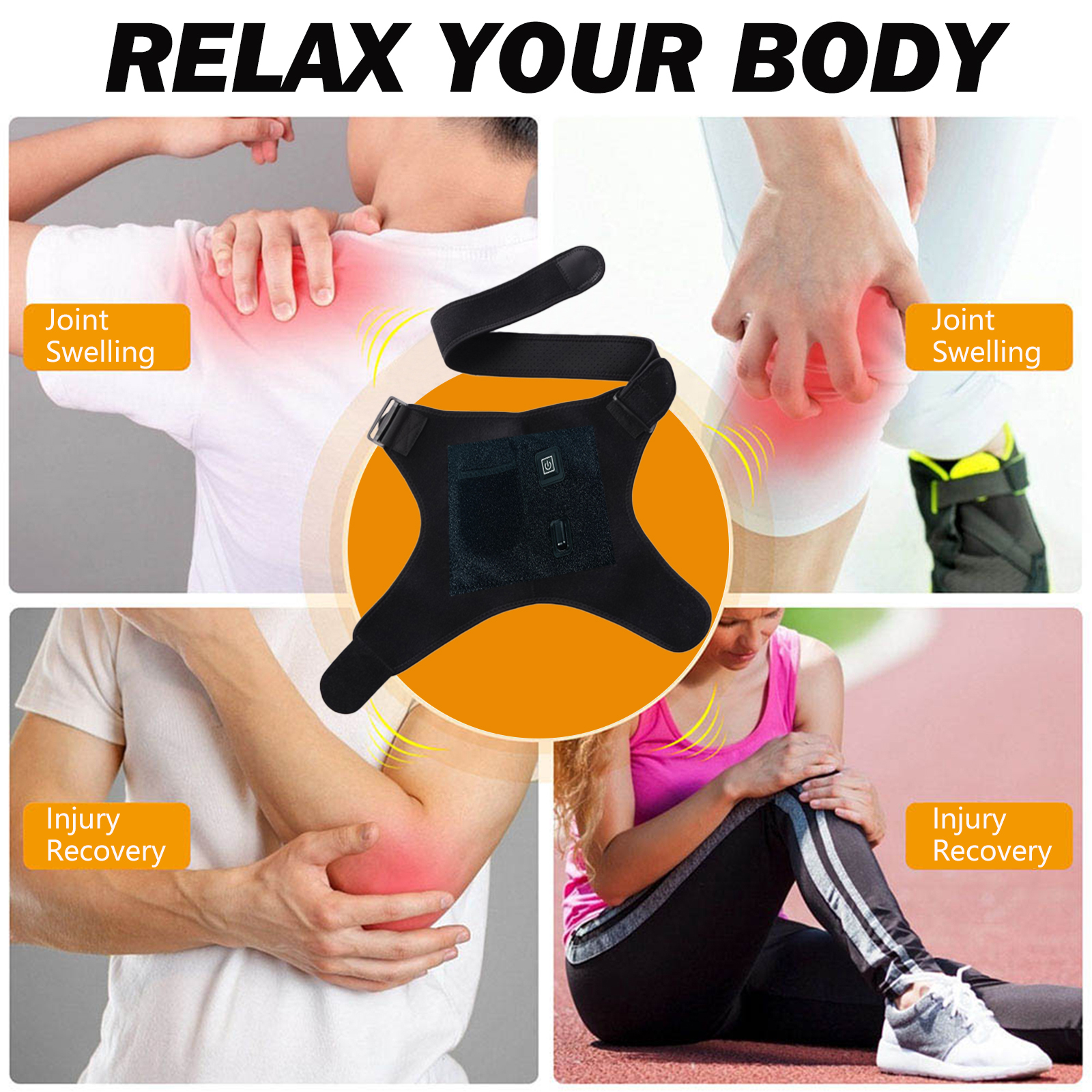 Gambar produk BOOBEAUTY Alat Terapi Bahu Hot Compress Shoulder Brace Pain Relief USB - BB-40