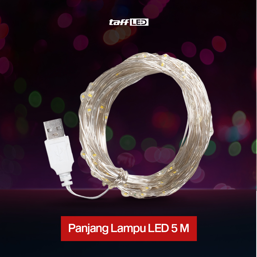 Gambar produk TaffLED Lampu Hias String Lights Waterproof USB Power 50 LED 5M - SZ