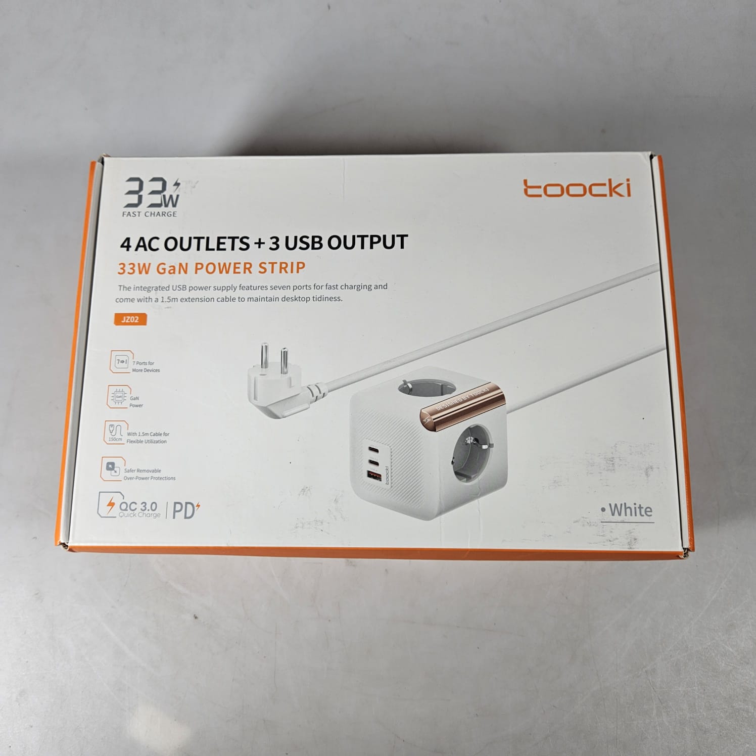 Gambar produk Toocki Stop Kontak 7in1 Power Strip USB Type C EU Plug GaN 33W 4000W - JZ02