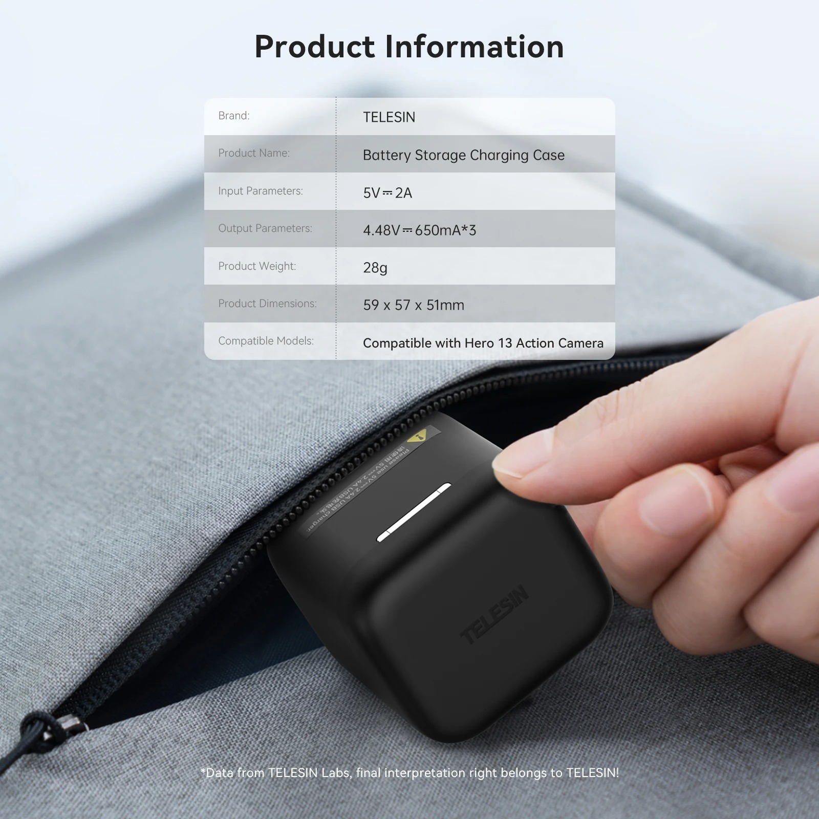 Gambar produk TELESIN Charger Baterai Box GoPro Hero 13 3 Slot 2.4A - S0-BCG-10-TGP