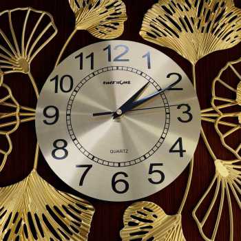 Gambar produk TaffHOME Jam Dinding Besi Elegan Ginkgo Biloba Silent Movement 92.5cm - 2143