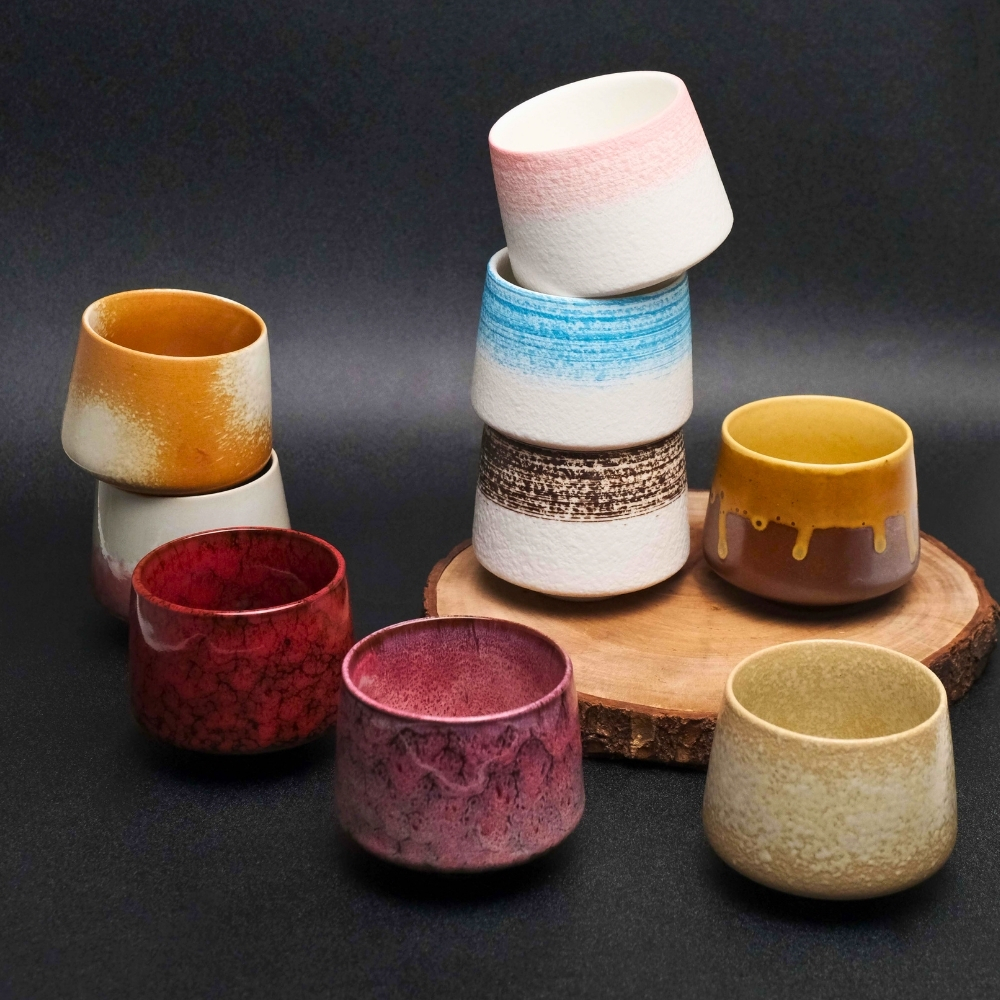 Gambar produk FLAMBE Gelas Keramik Kopi Teh Vintage Japanese Style Ceramic Cup 200ml - FB014