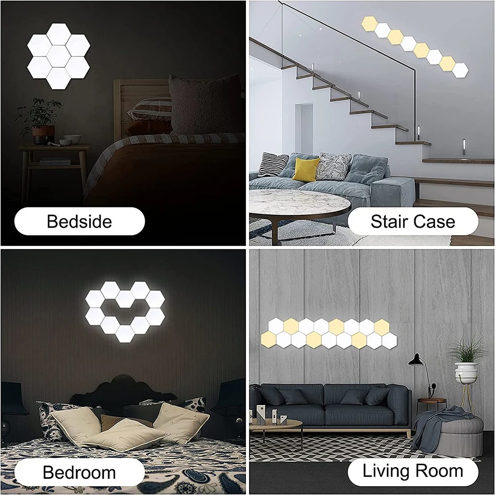 Gambar produk JGT Lampu Hias Hexagonal Dinding LED RGB Touch Control 3 PCS - 80944