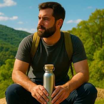 Gambar produk Mtuove Botol Minum Portable Water Bottle Stainless Steel 1L - YM006