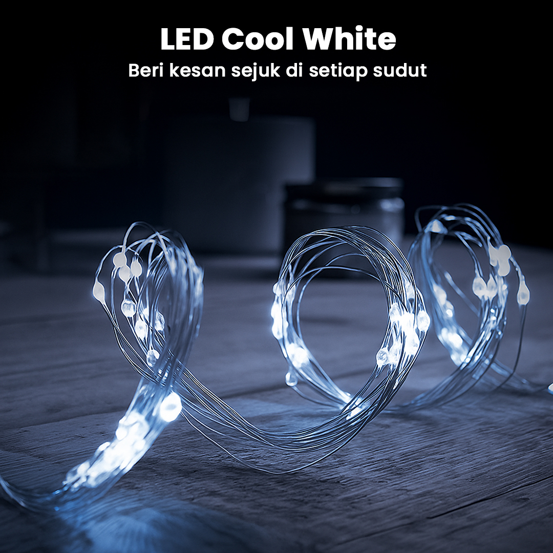 Gambar produk ANBLUB Lampu Hias Gorden String Lights Anti Air 3x3M 300LED Cool White - S-04