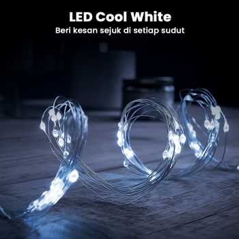 Gambar produk ANBLUB Lampu Hias Gorden String Lights Anti Air 3x3M 300LED Cool White - S-04