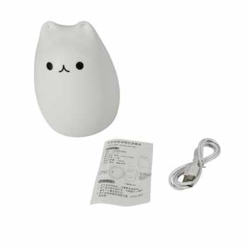 Gambar produk Lampu Tidur LED Model Kucing RGB 7 Color Rechargeable 0.4W 5V 1200mAh - LJC-101