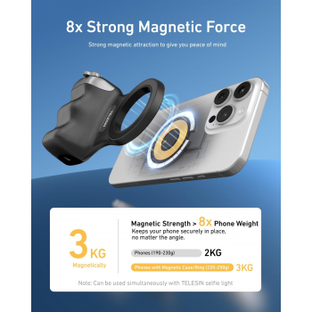Gambar produk TELESIN Fun Shot Magnetic Phone DSLR Style Shutter Grip for iPhone - P5-MP-001BK