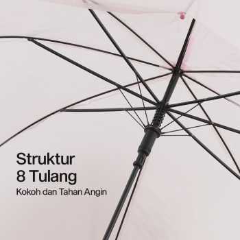 Gambar produk PONGEE Payung Transparan Bening Polos Style Korea Jepang 8 Bone 90cm - P077