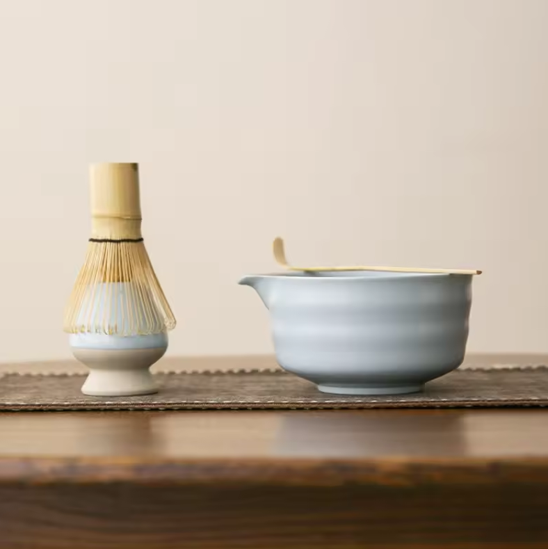 Gambar produk CZSAE Matcha Set Kit Chawan Chasen Stand Chashaku Ceramic 500ml 4 PCS - CZ3