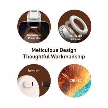 Gambar produk TELESIN Lampu Ring Light LED 3in1 Color Clip Mirror 300mAh 3.6W - P5-BGD-04