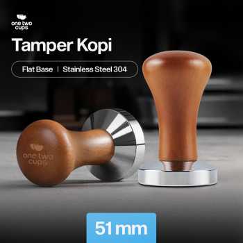 One Two Cups Tamper Kopi Espresso Coffee Press Powder Hammer 51mm - T15