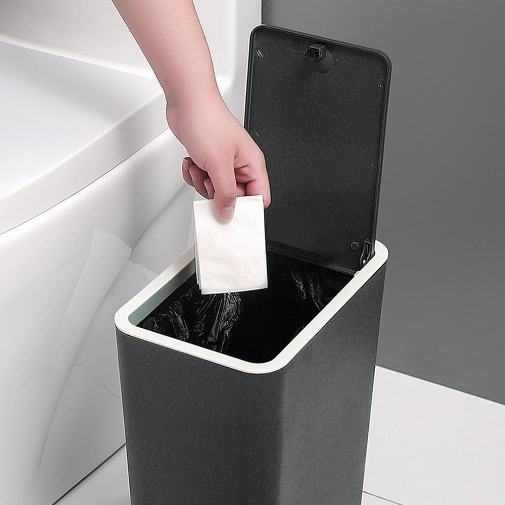 Gambar produk Trevice Tempat Sampah Tekan Press Trash Bin Smooth Opening 15L - T15