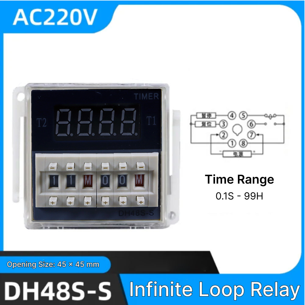 Gambar produk MFRI Programmable Digital Timer Switch Relay 220V - DH48S-S