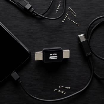 Gambar produk HUYA OTG Adapter Converter USB Type C Male to Male 80Gbps 240W Straight - MO10