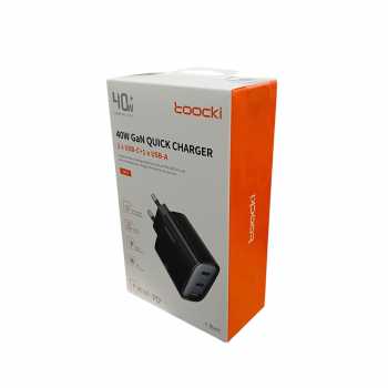 Gambar produk Toocki Kepala Charger Fast Charging GaN Multi Port USB Type C 40W - TCT40-22EU
