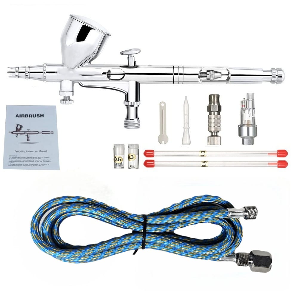 Gambar produk Nasedal Airbrush Spray Gun Set Dual Action Tattoo Nail Art Painting - NT-180K-3