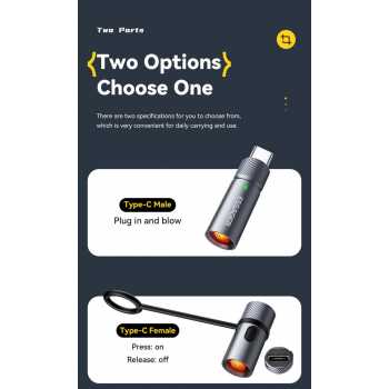 Gambar produk ESSAGER Korek Api Elektrik Cigarette Lighter Mini Portable USB Type C Male - ES-OTG29
