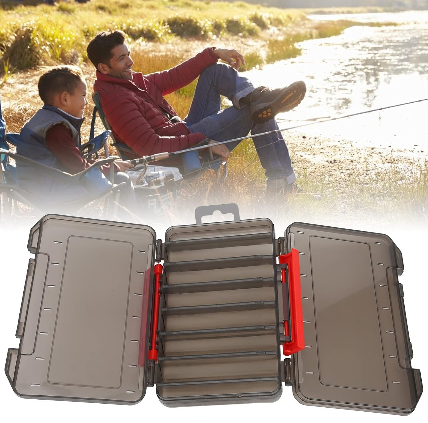 Gambar produk ZUHE Kotak Perkakas Kail Pancing Tackle Box Double Side 14 Grid - ZU402
