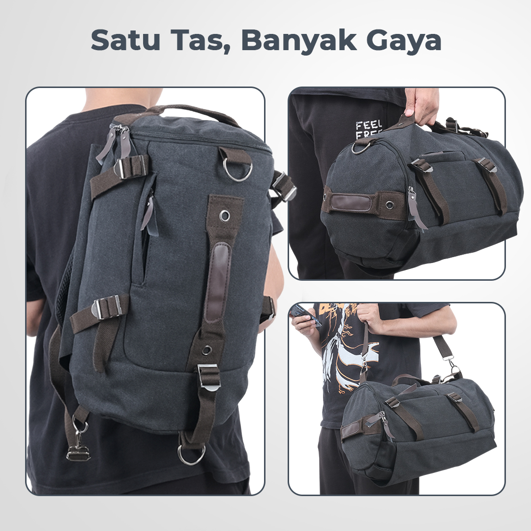Gambar produk Free Knight Tas Ransel Selempang Barrel Travel Mountaineering Canvas - M0005