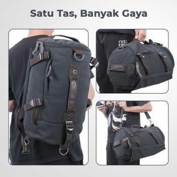 Gambar produk Free Knight Tas Ransel Selempang Barrel Travel Mountaineering Canvas - M0005
