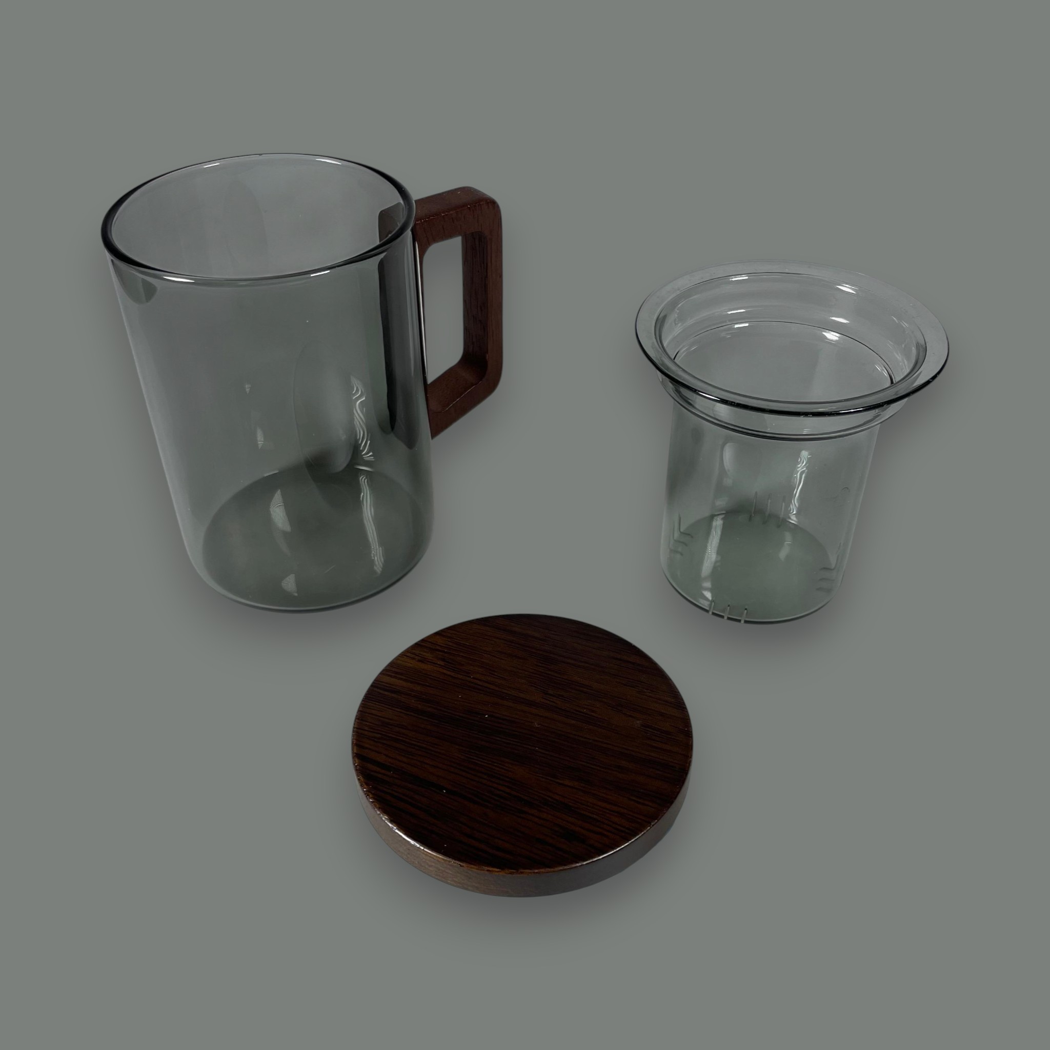 Gambar produk KSO Cangkir Teh Saringan Kaca Kayu Tahan Panas Infuser Mug 400ml - K4