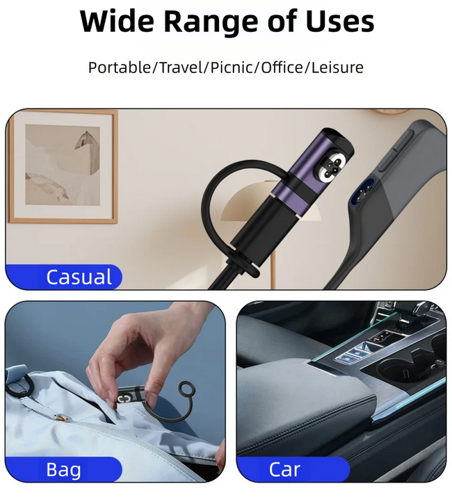 Gambar produk HUXUAN Charger Magnetik USB Type C for Shokz Bone Conduction Earphone 2 Pin - HX11