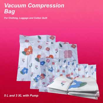 TaffPACK Kantong Plastik Vakum Pakaian 8 PCS with Electric Pump - TF-90