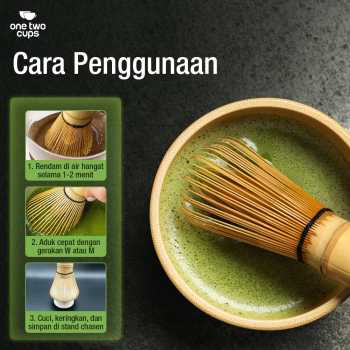Gambar produk One Two Cups Chasen Bamboo Matcha Whisk Pengaduk Teh Jepang 72 Tangkai - 7276