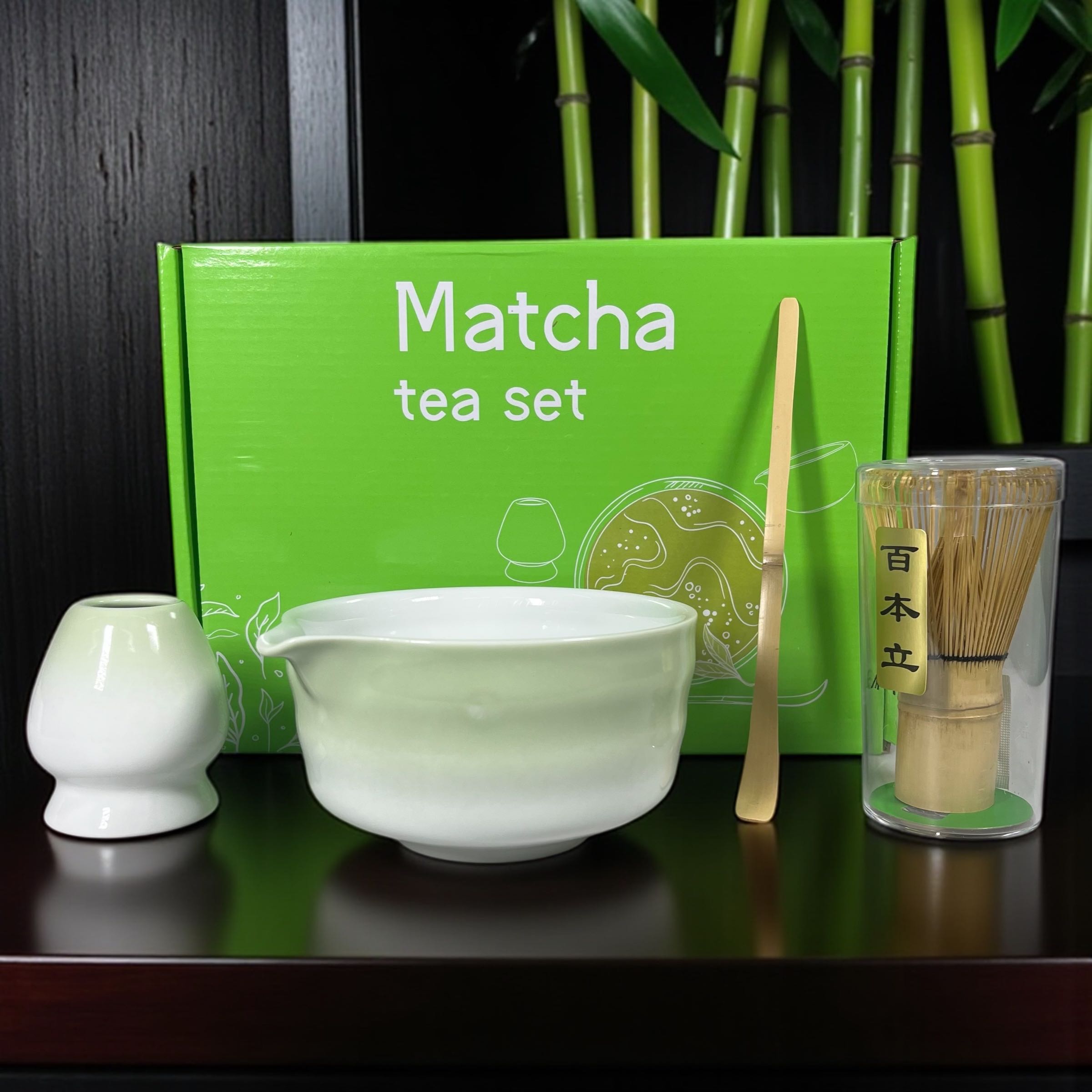 CZSAE Matcha Set Kit Chawan Chasen Stand Chashaku Ceramic 500ml 4 PCS - CZ3 Gambar produk CZSAE Matcha Set Kit Chawan Chasen Stand Chashaku Ceramic 500ml 4 PCS - CZ3