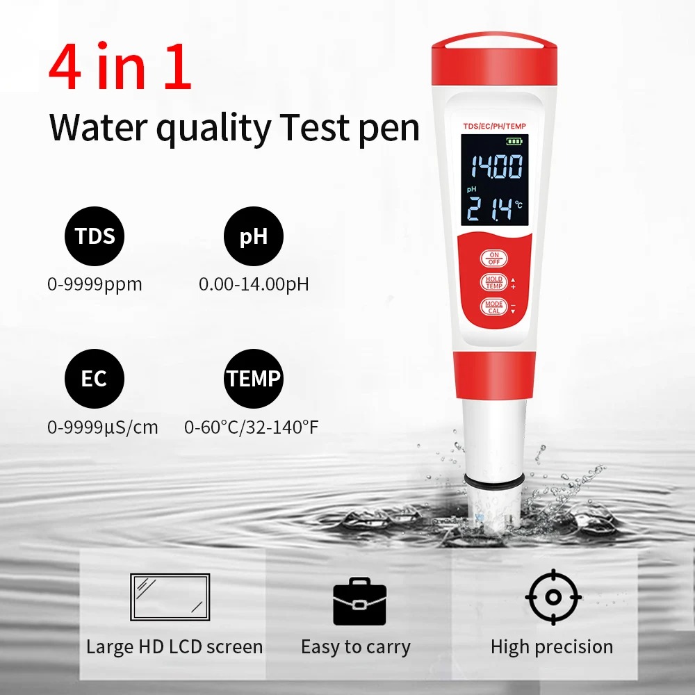 Gambar produk TOONEY Alat Pengetes Air Water Purity Quality Tester Digital 4in1 - TN359