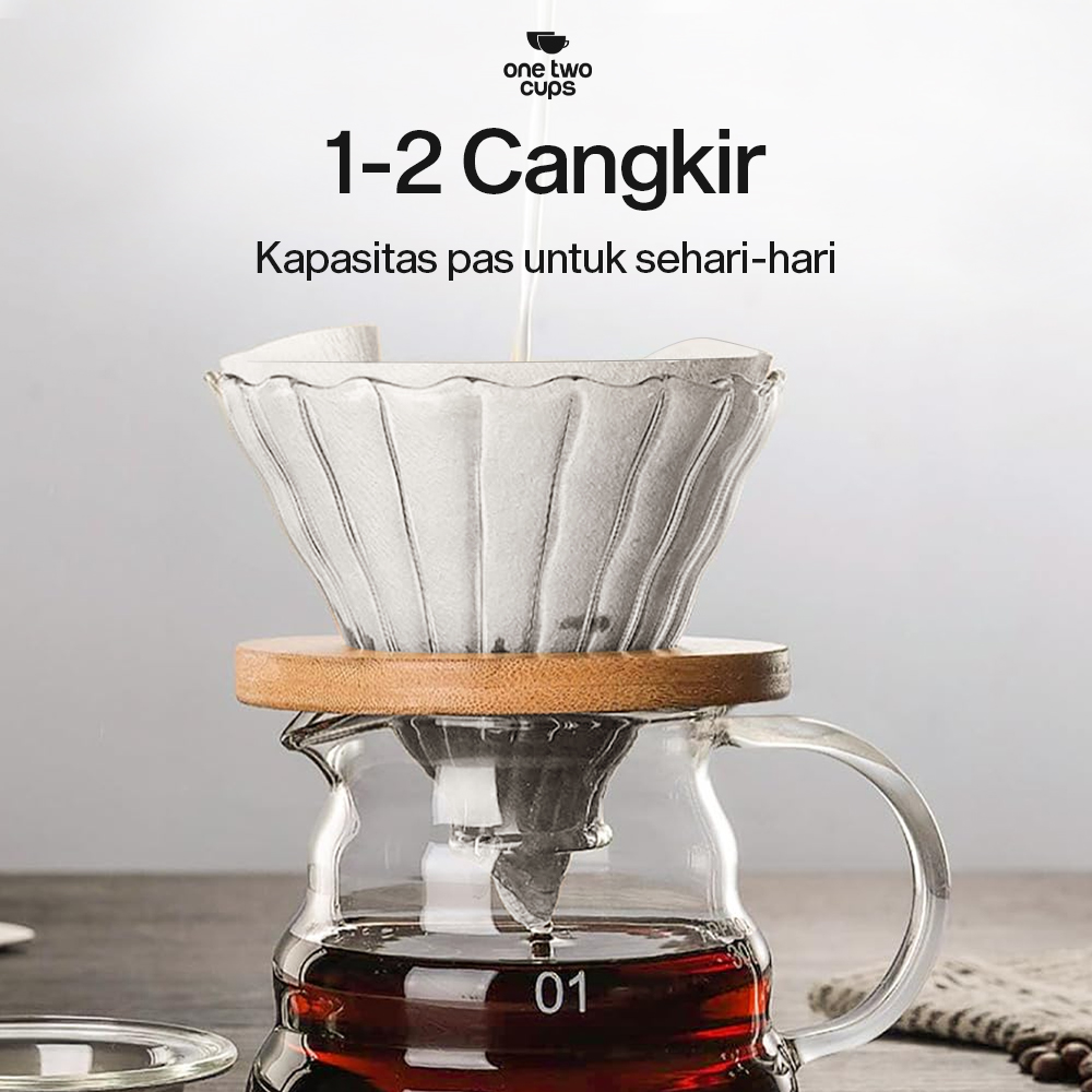 Gambar produk One Two Cups Kertas Saringan Kopi Filter Paper V60 1-2 Cups 100 PCS - V40