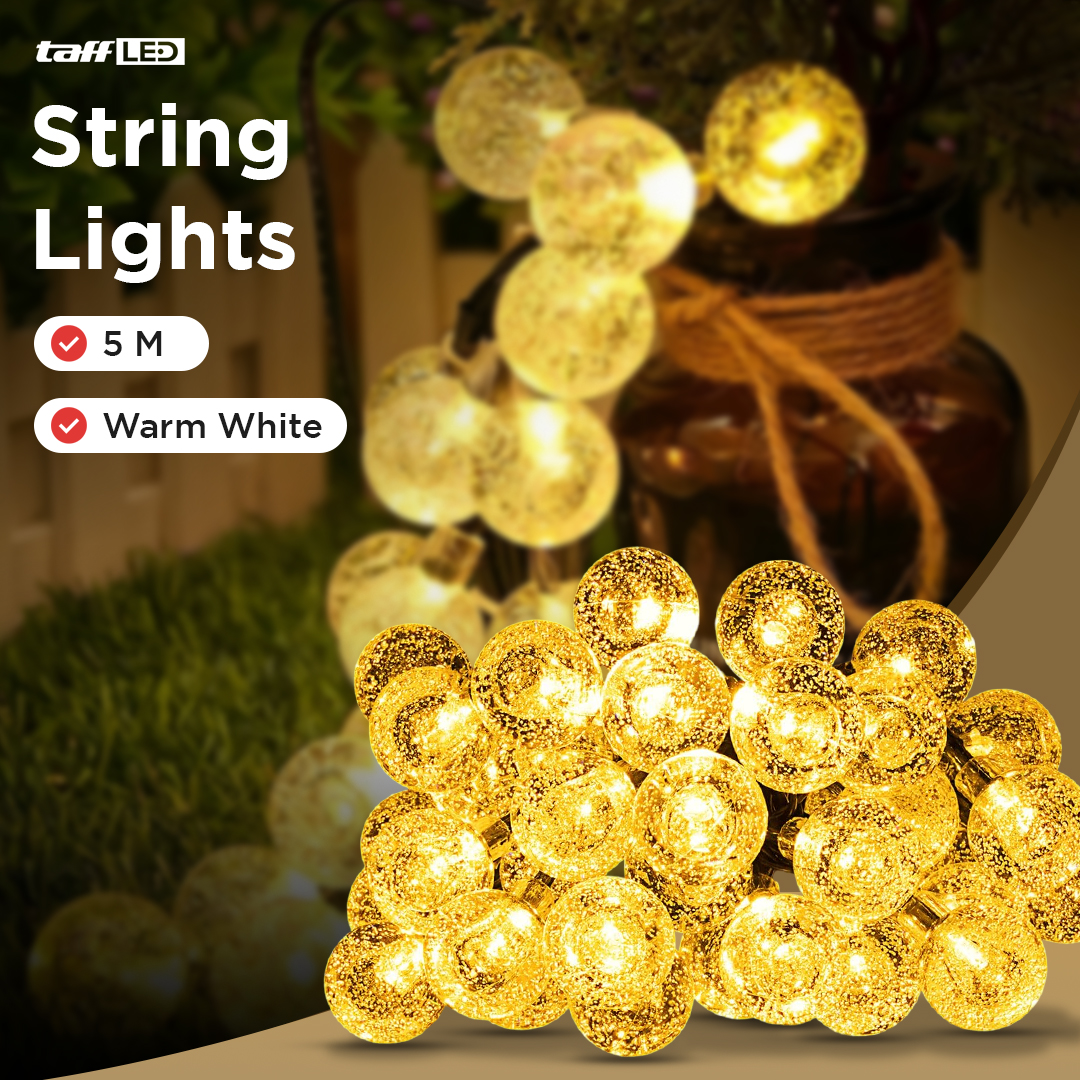 TaffLED Lampu Hias String Lights Cherry Ball Fairy Warm White 5M - LY20W Gambar produk TaffLED Lampu Hias String Lights Cherry Ball Fairy Warm White 5M - LY20W