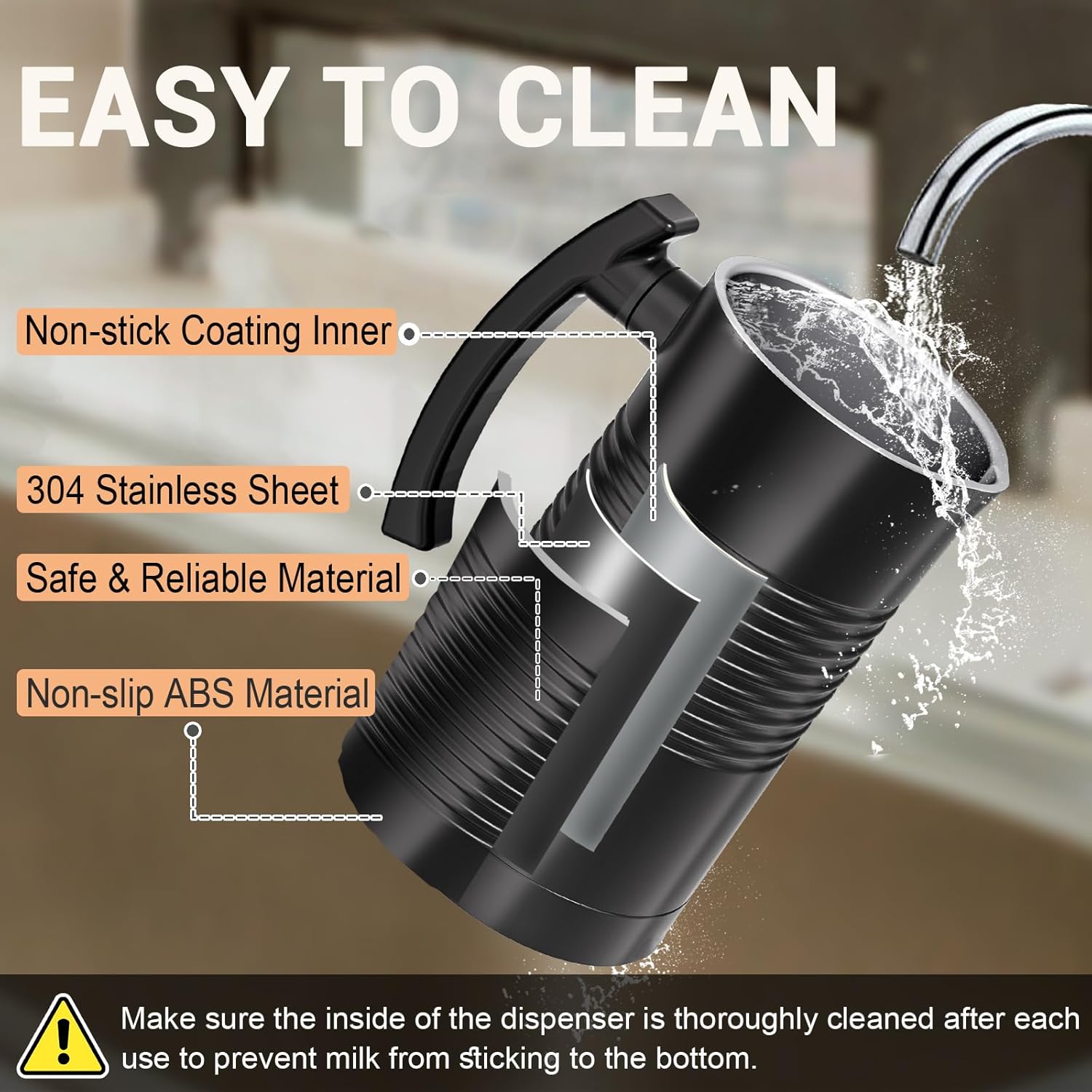Gambar produk FMA Automatic Electric Milk Frother Stainless Steel 4in1 350ml 400W - FG-M05B