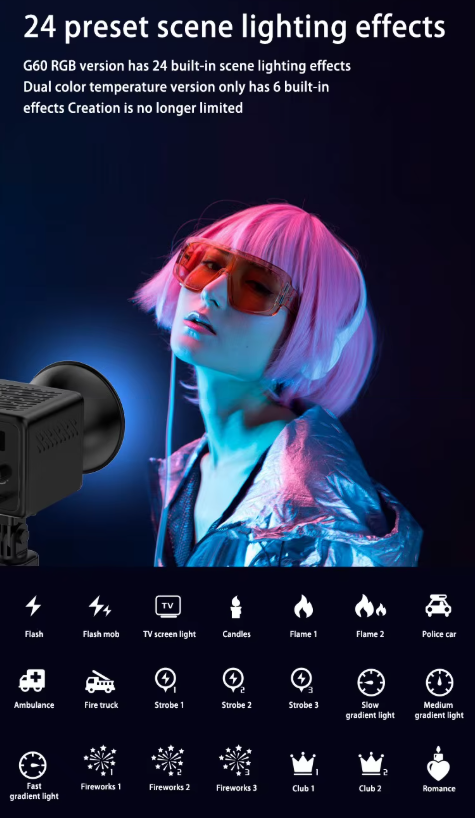 Gambar produk LIYADI Lampu Fotografi LED Portabel RGB COB Video Light 100W 6500K - G100 PRO (RGB)