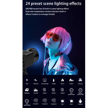 Gambar produk LIYADI Lampu Fotografi LED Portabel RGB COB Video Light 100W 6500K - G100 PRO (RGB)