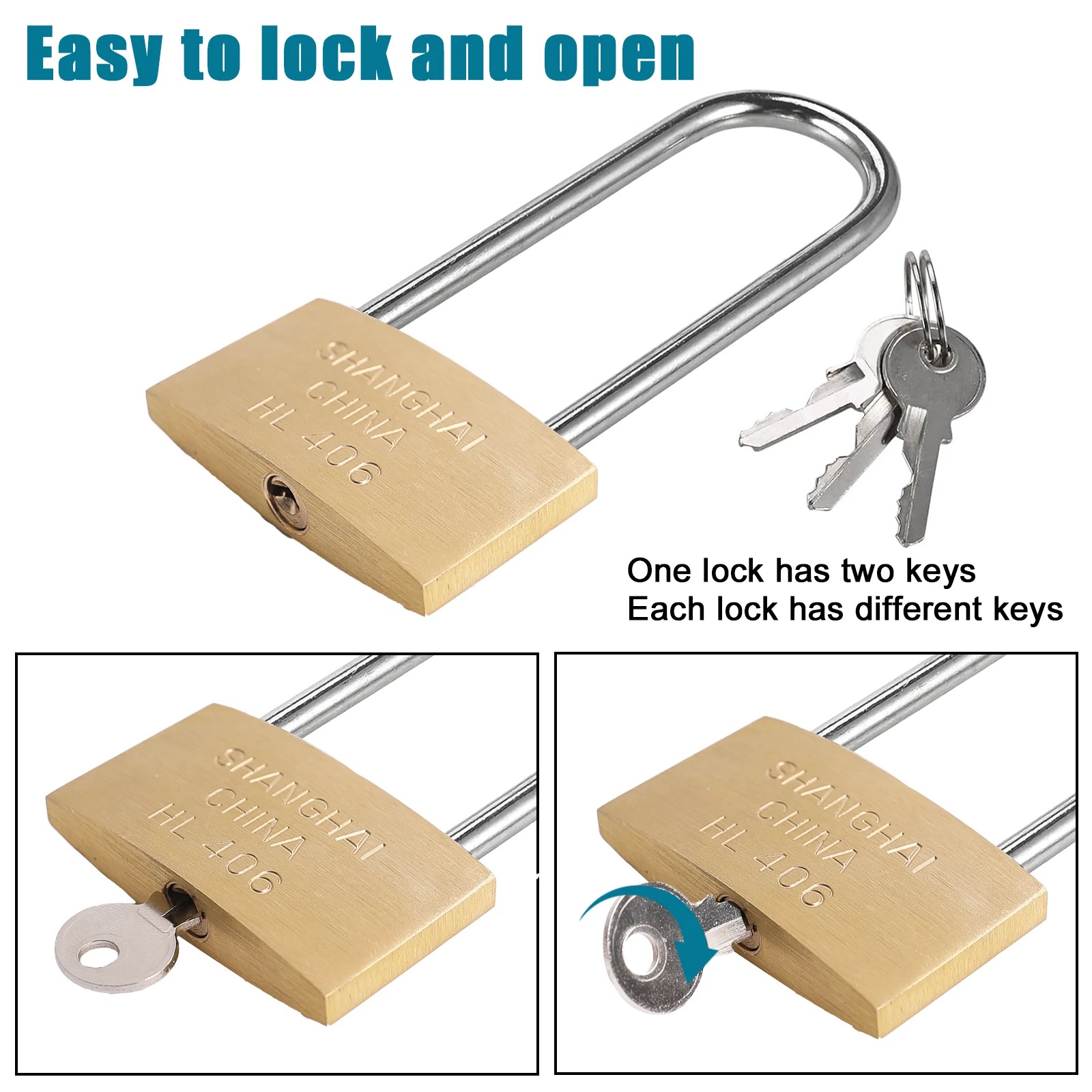 Gambar produk SHXH Gembok Rumah Anti Maling Padlock Copper Lock S - SHX127