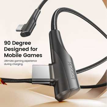 Gambar produk Toocki Kabel Data Type C to Type C Fast Charging Elbow 100W 5A 1M - TXCTT1-ZX01