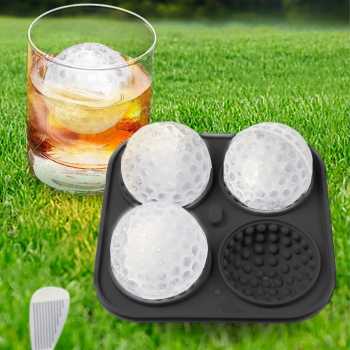 FOSOE Cetakan Es Batu Silikon Bola Golf 4 Grid Ice Cube Mold - FS4