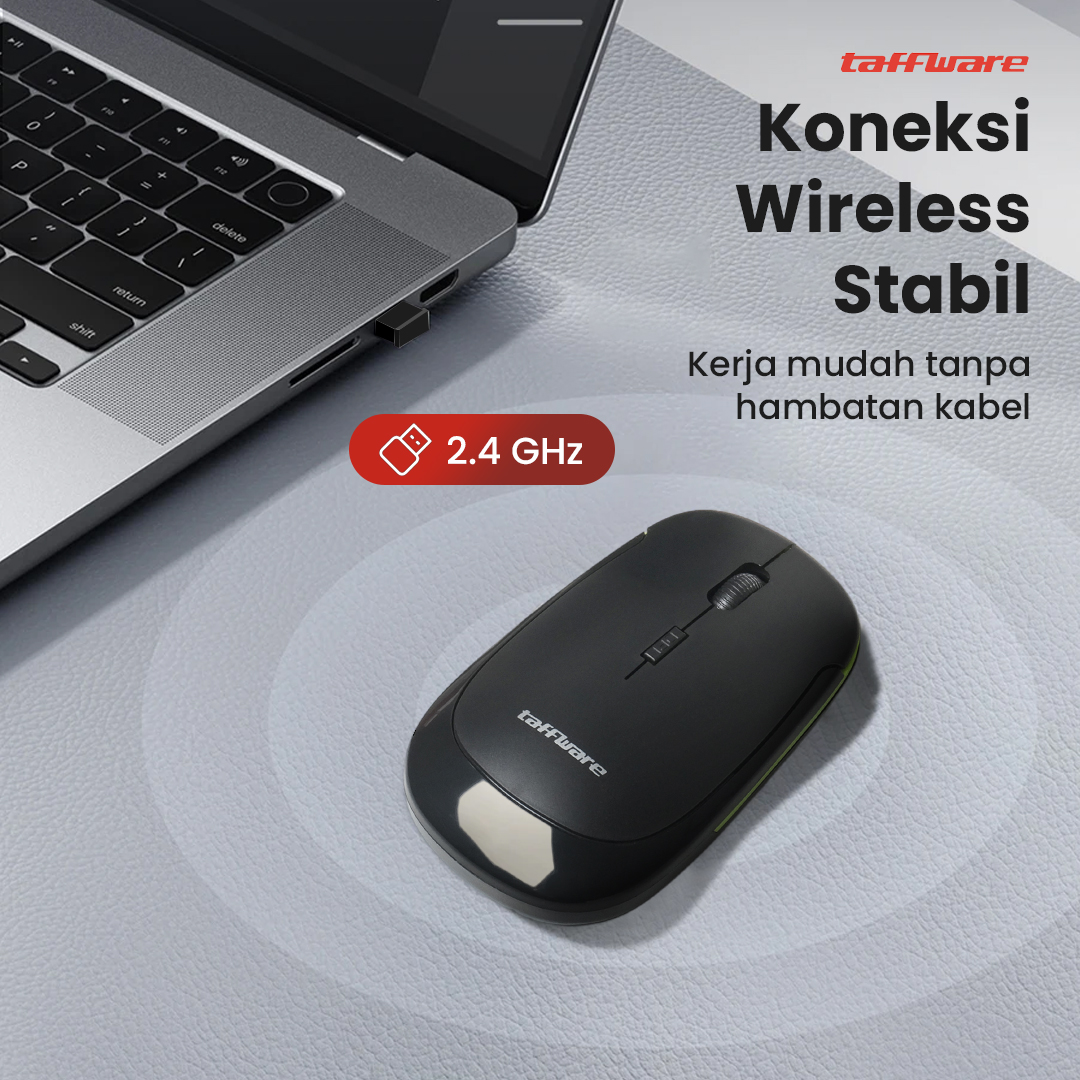 Gambar produk Taffware Mouse Wireless Optical 2.4GHz Slim Ergonomic 1600DPI - Y810