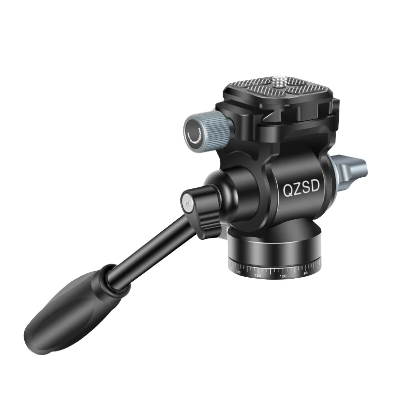 Gambar produk QZSD Gimbal Hidrolik Damping Tripod Pan-Tilt Head DSLR Aluminium Alloy - Q330