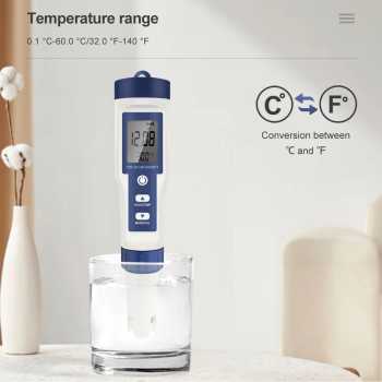 Gambar produk JUANJU Alat Ukur Kualitas Air Digital 5in1 PH TDS EC Meter Pen - J51