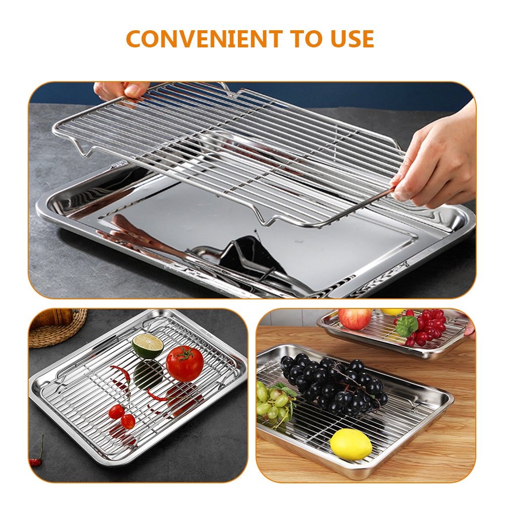 Gambar produk TaffHOME Nampan Stainless Steel Oil Filter Tray Barbecue S - T-22
