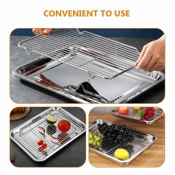 Gambar produk TaffHOME Nampan Stainless Steel Oil Filter Tray Barbecue S - T-22