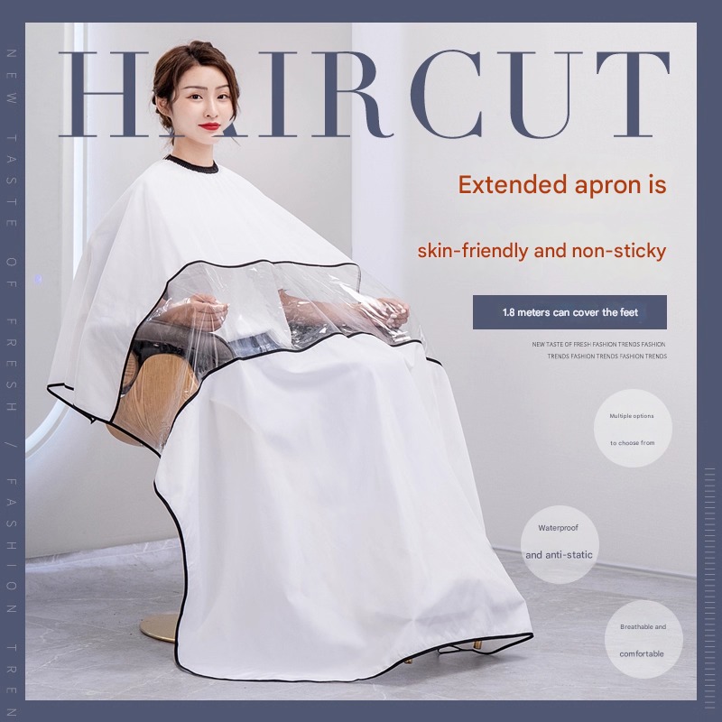 Gambar produk KAPHA Jubah Apron Potong Rambut Transparan Anti Static 1.8x1.4M - K096