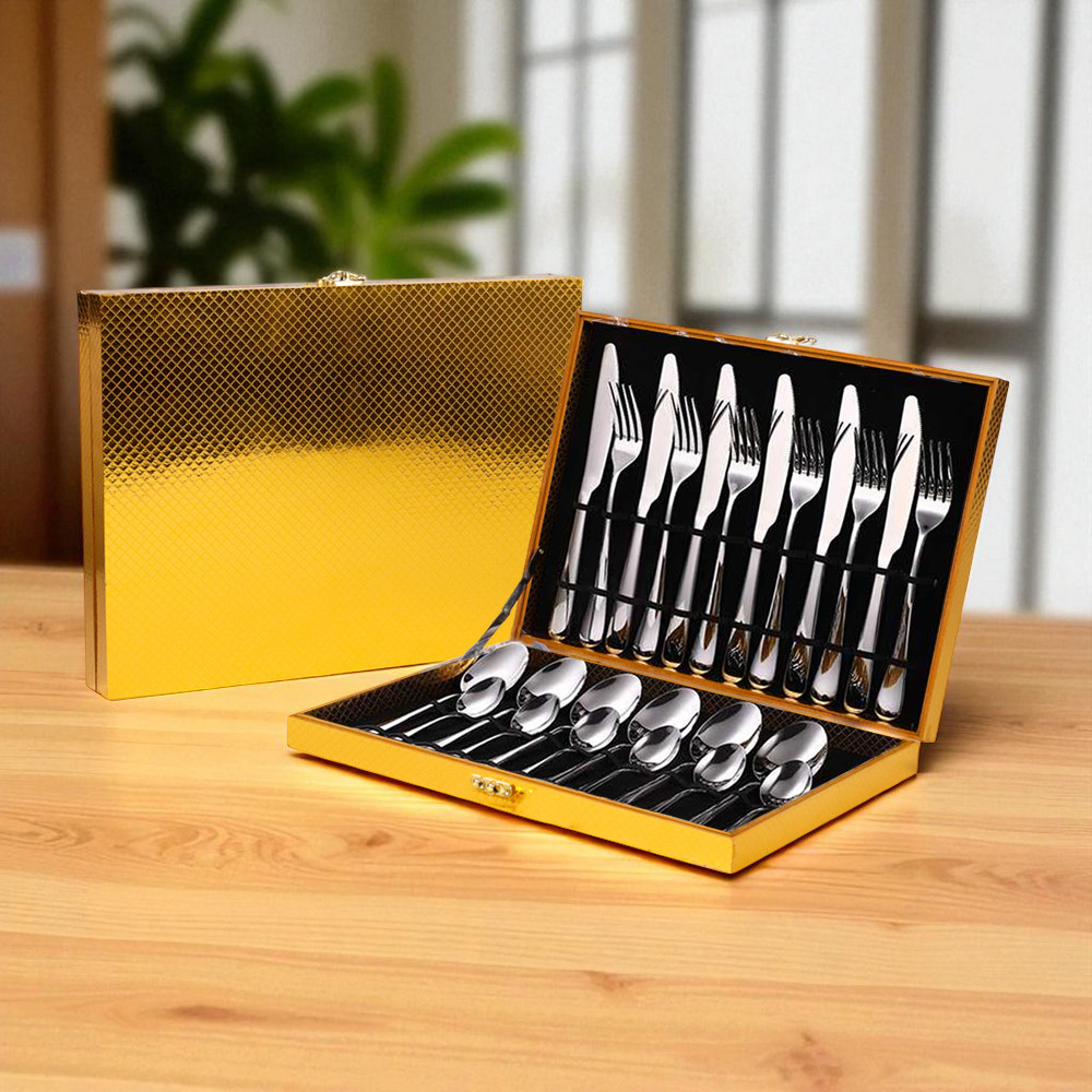 Gambar produk Elegant Life Set Alat Makan Perlengkapan Sendok Garpu Pisau 24 PCS - JA24